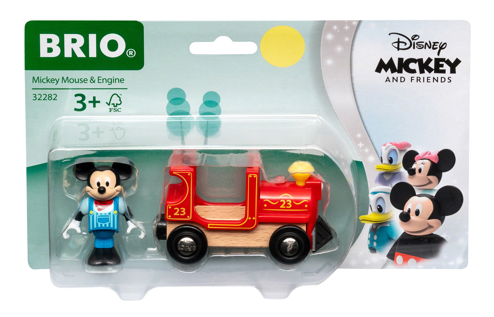 32282 BRIO Disney Mickey Mouse & Engine Set Wooden Train Track Age 3 Years+
