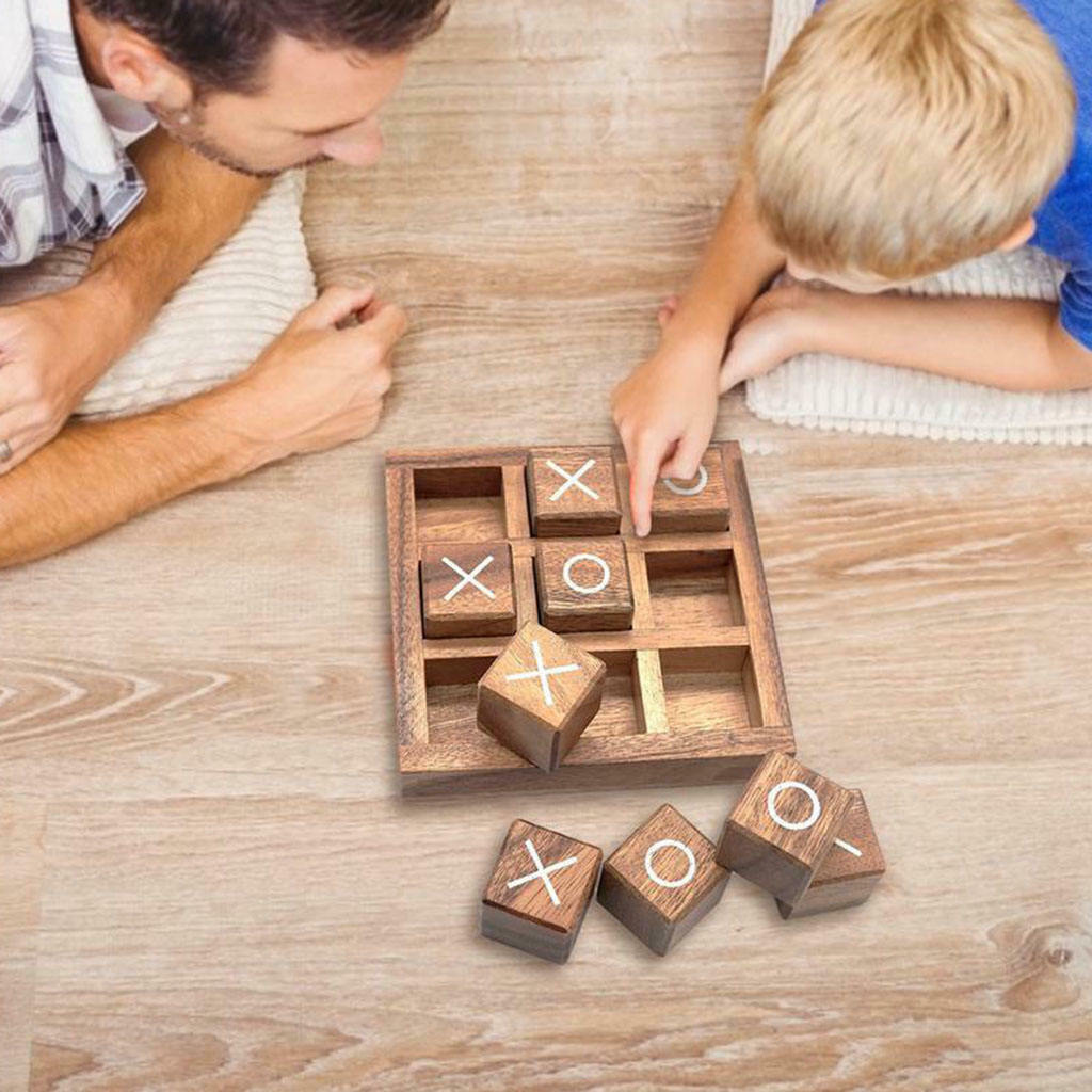 Tic Tac Toe Wood Coffee Tables Family Games Living Room Strategy Board Games