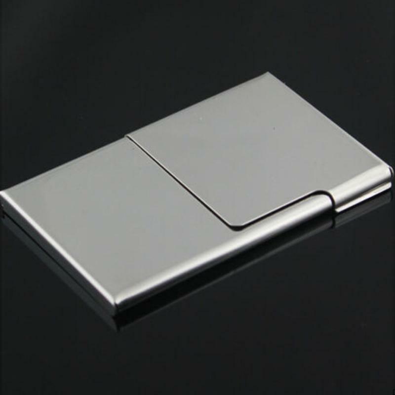 1pc sliding stainless steel id card holder men business card cases Box Portable