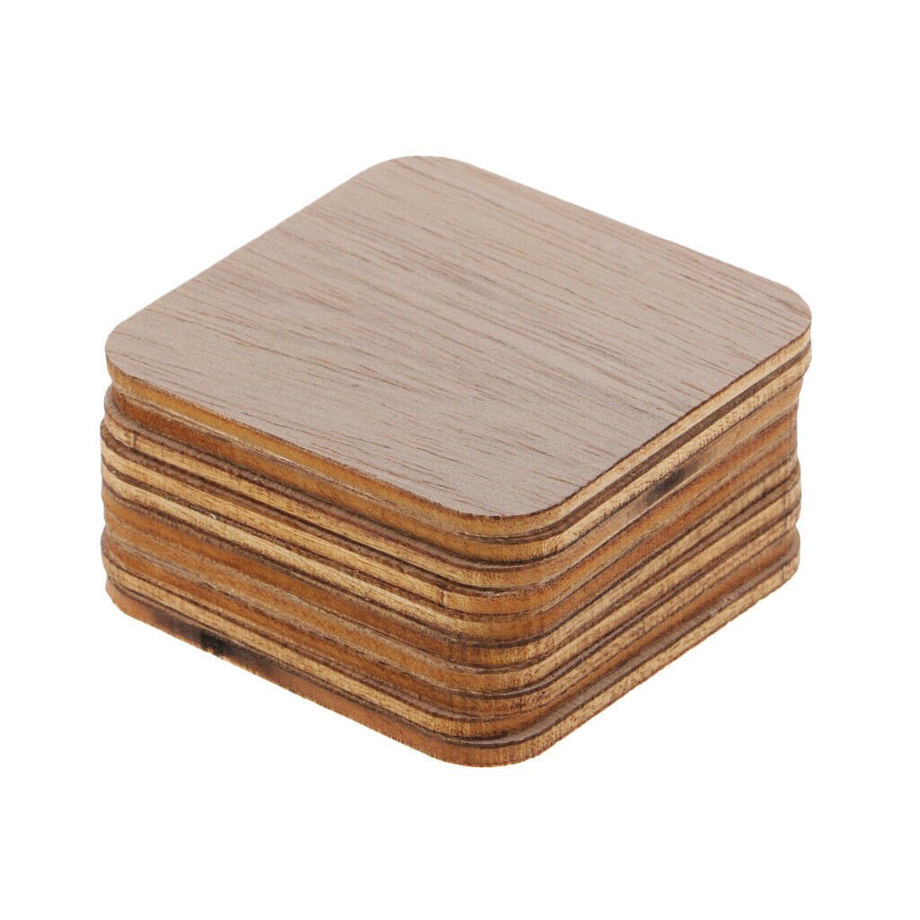 Natural Wood Square Sign Unfinished Wood Die-Cut Labels, 100