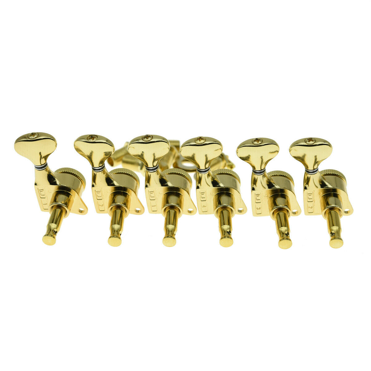 Lefty 6 Inline 18:1 Gear Ratio Guitar Locking Tuners Machine Heads Tuning Key GD