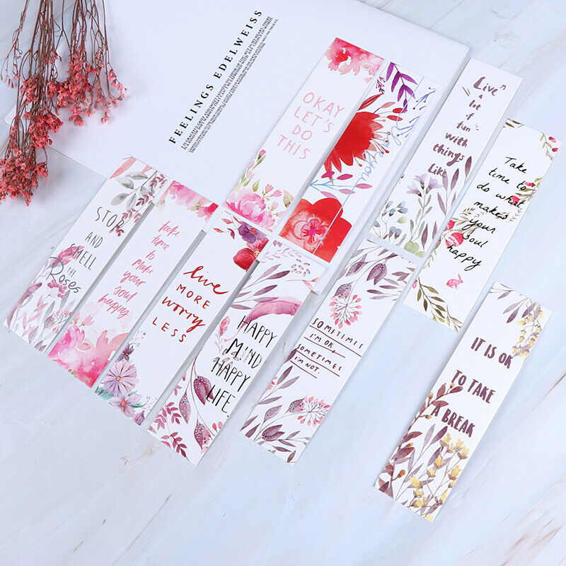 30pcs/set Flowers Bookmarks Message Cards Book Notes Paper Page Holder fo.l8