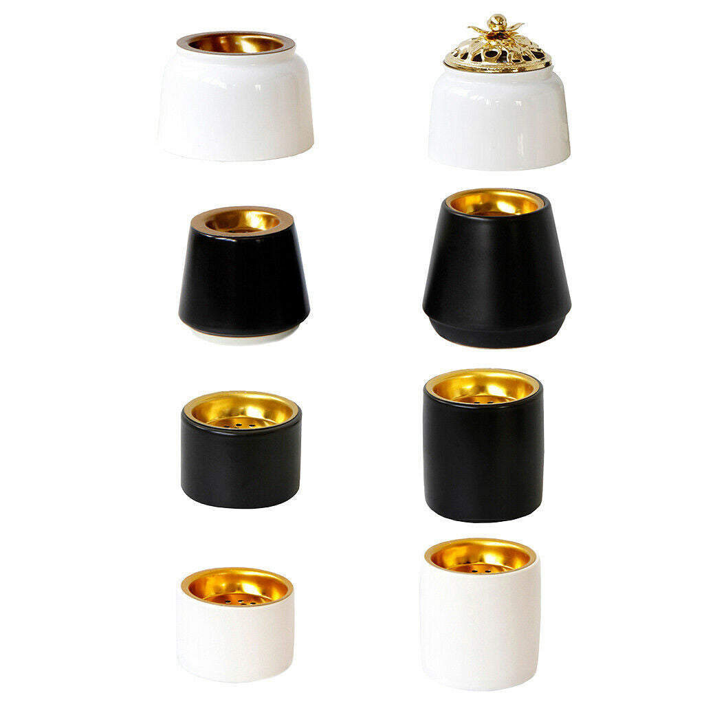 Ceramic Incense Burner(White) w/ Incense Cone(25pcs) Home Fragrance Decor