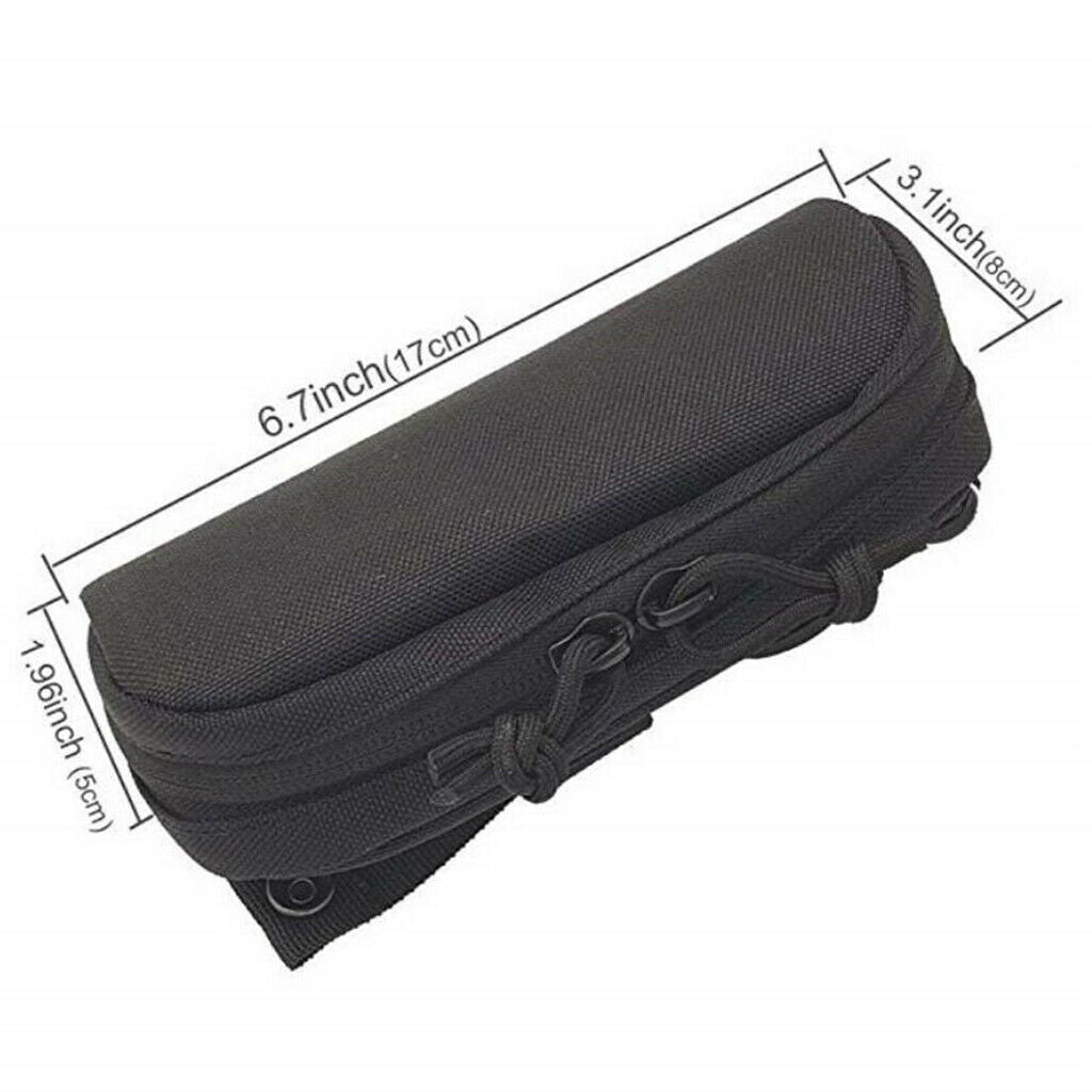 2Pcs Portable Sunglasses Storage Case Zipper Molle Goggle Glasses Bag Nylon