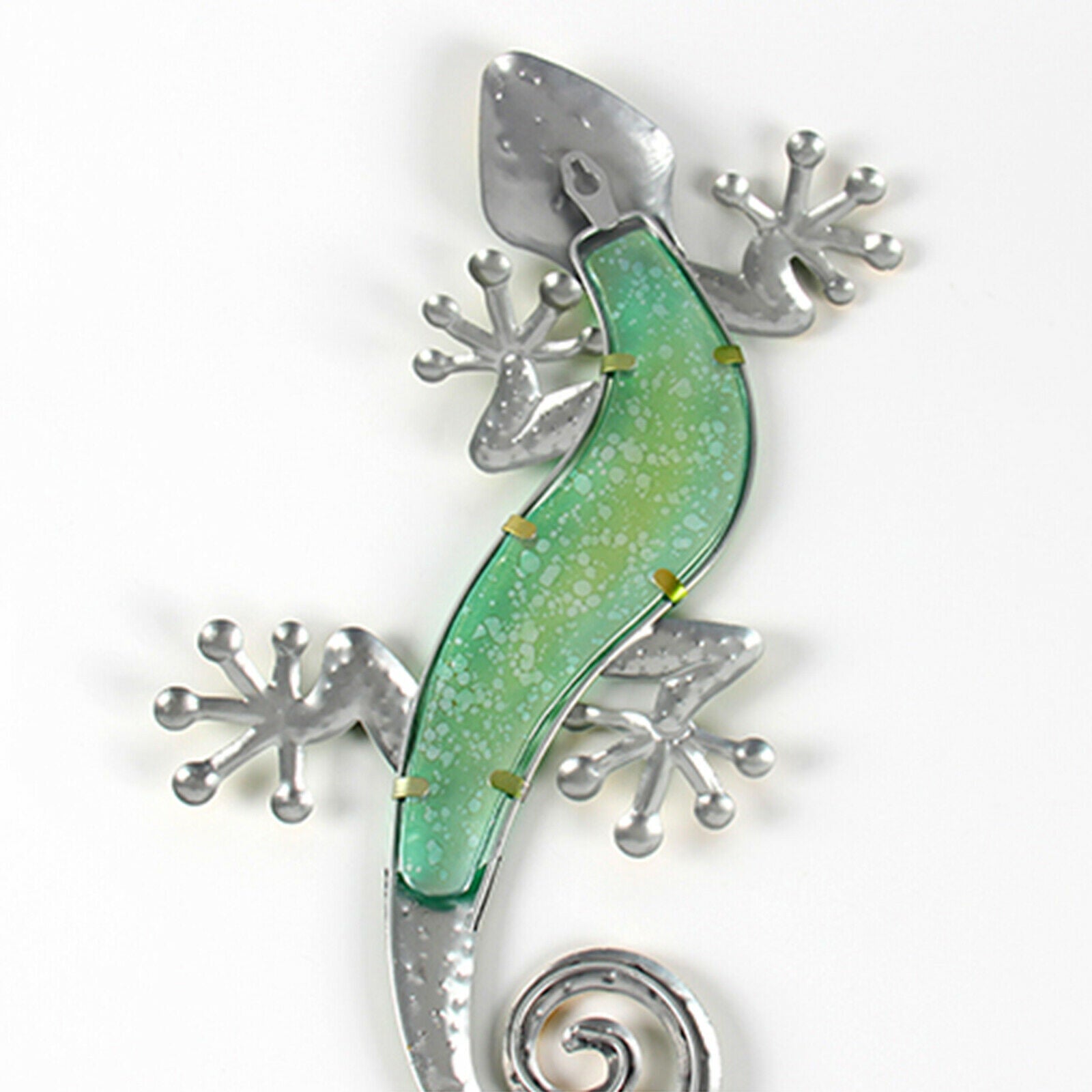 1pc Metal Gecko Wall Decorative Lizard Hanging Fairy Garden Patio Ornament