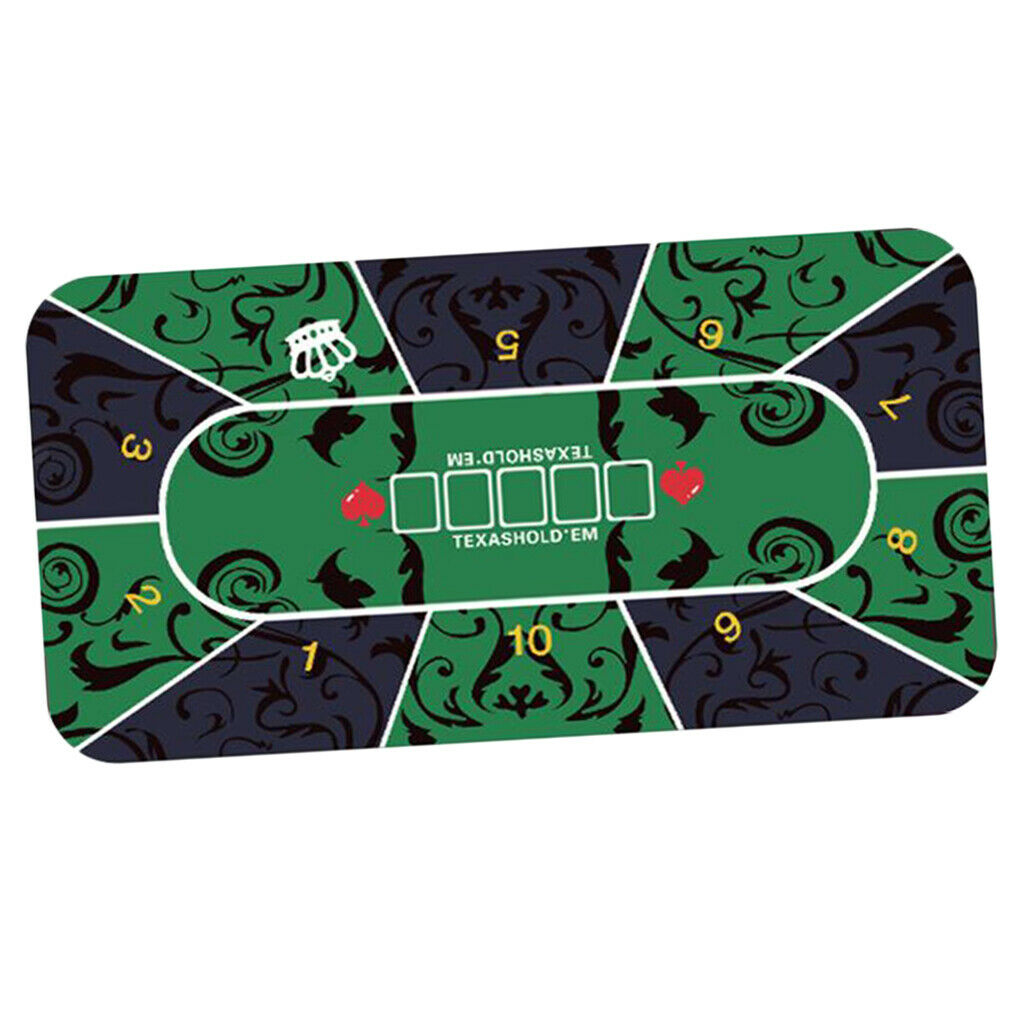 Rubber Poker Table Layout Tabletop Mat Anti-slip Roll-up Smooth Craps Green