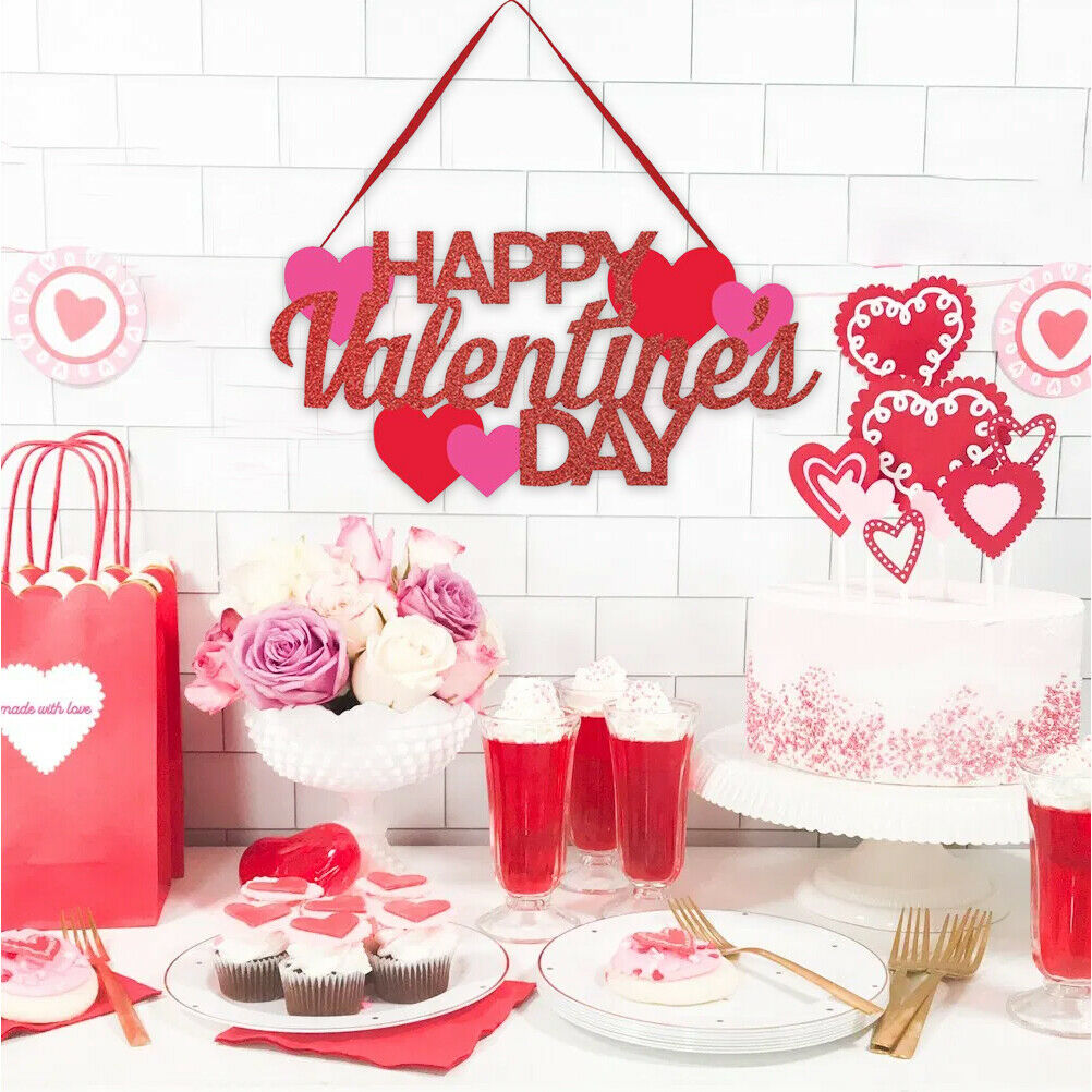 Door Hanging Sign Happy Valentine Day Pendant Wall Door Home Party Ornaments