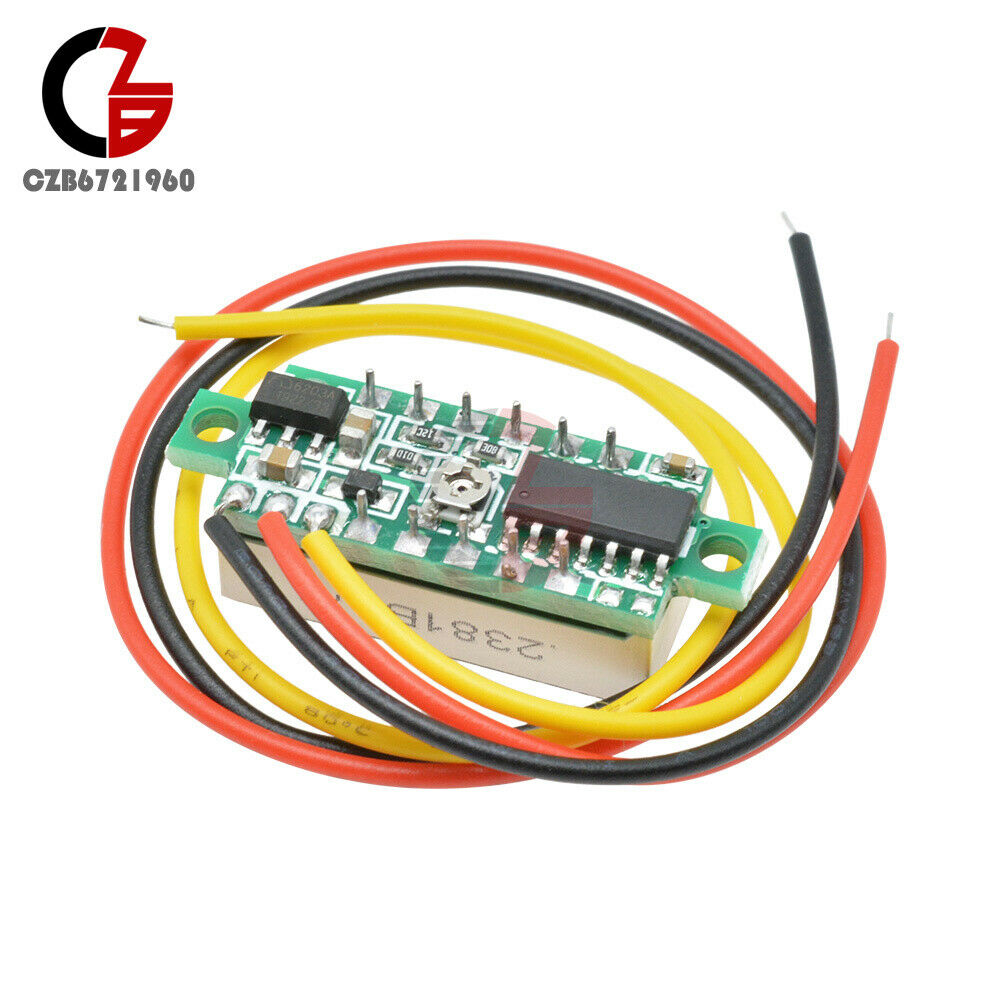 5Pcs 0.28" DC 0-100V Digital Tube Voltmeter 3Bit Red LED Panel 3 Wire Volt Meter