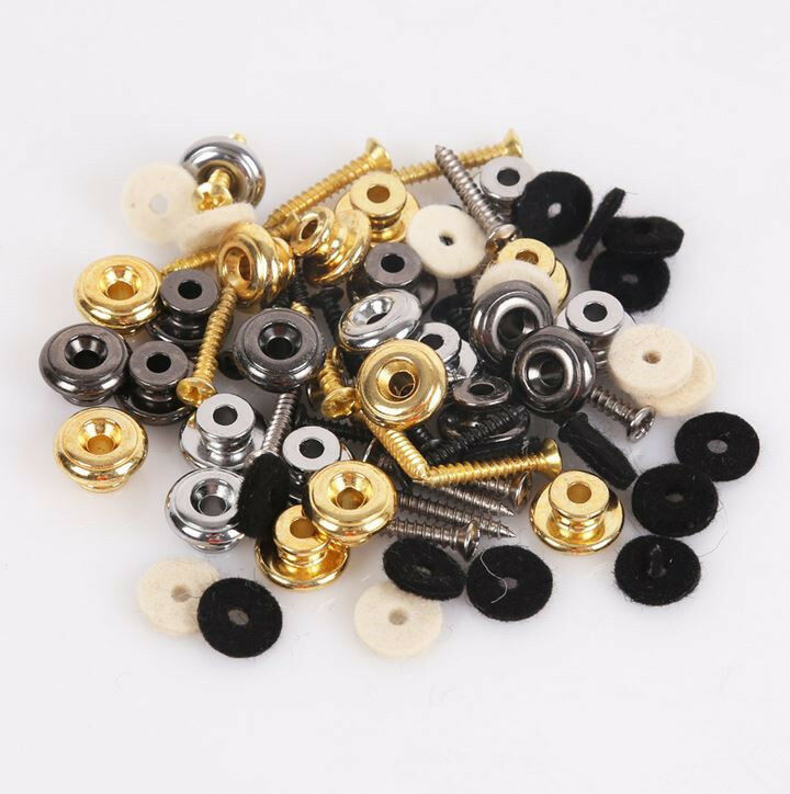 2 Pcs Guitar Strap Buttons Strap Locks Straplocks Mushrooms Heads Chrome`.l8