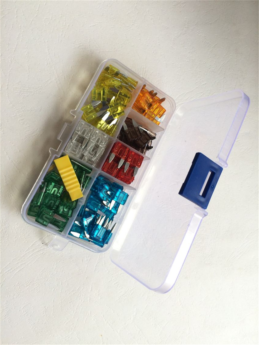 120PCS Car Truck Mini Blade Fuse Set (5/7.5/10/15/20/25/30 AMP) Zinc alloy blade