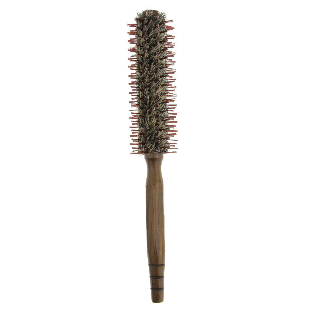 Natural Wooden Round Hair Brush Curling Styling Detangling Roll Hairbrush S