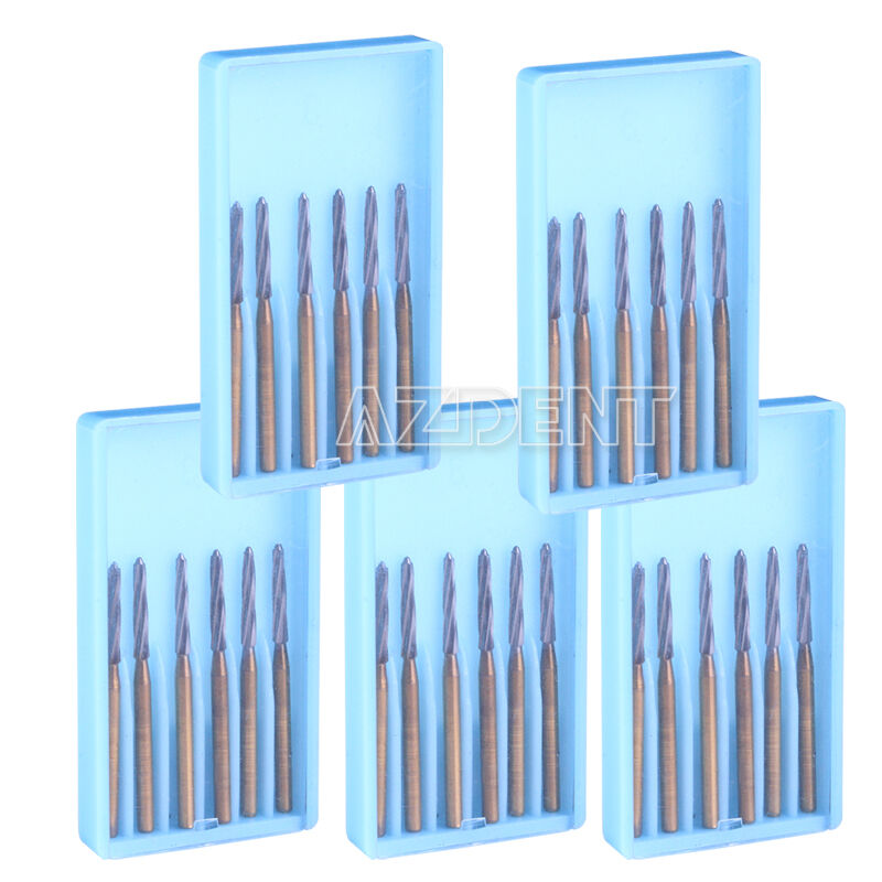 10 Kits Dental Endodontic Tungsten Carbide Burs FG Endo-Z 25mm Titanium Coating