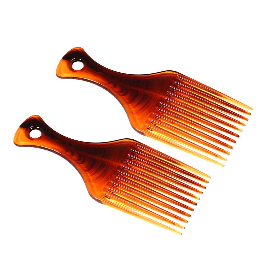 2x Long Handle Afro Pi Comb Hairdressing Sli Ba Hair Style Brush Tool