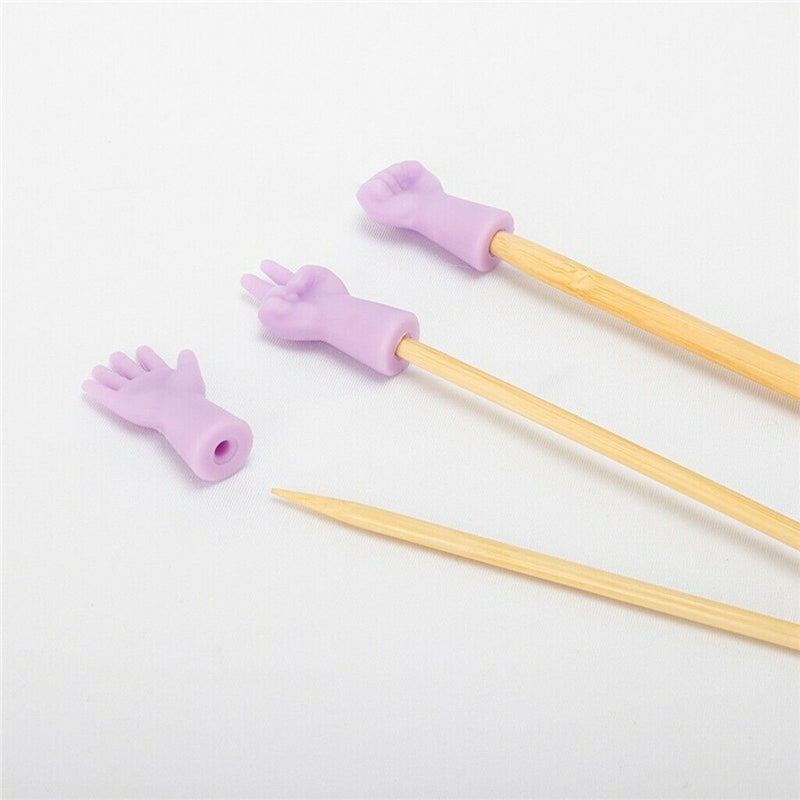 12Pcs  Rock-Scissor-Paper Needle Point Protectors For Knitting Craft