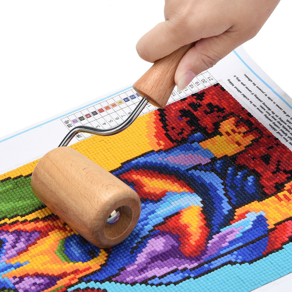 Diamond Painting Supplies 2pcs Rhinestone Embroidery Painting Wooden Roller