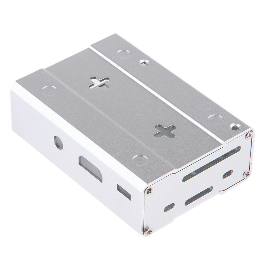 Aluminum Protective Case Metal Enclosure Cover Box For Raspberry Pi 3/ 2 gray