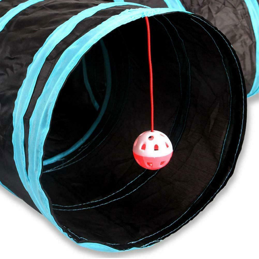 Foldable 5 Holes Pet Cat Tunnel Toys Pets Animals Kitten Rabbit Play Tube  @