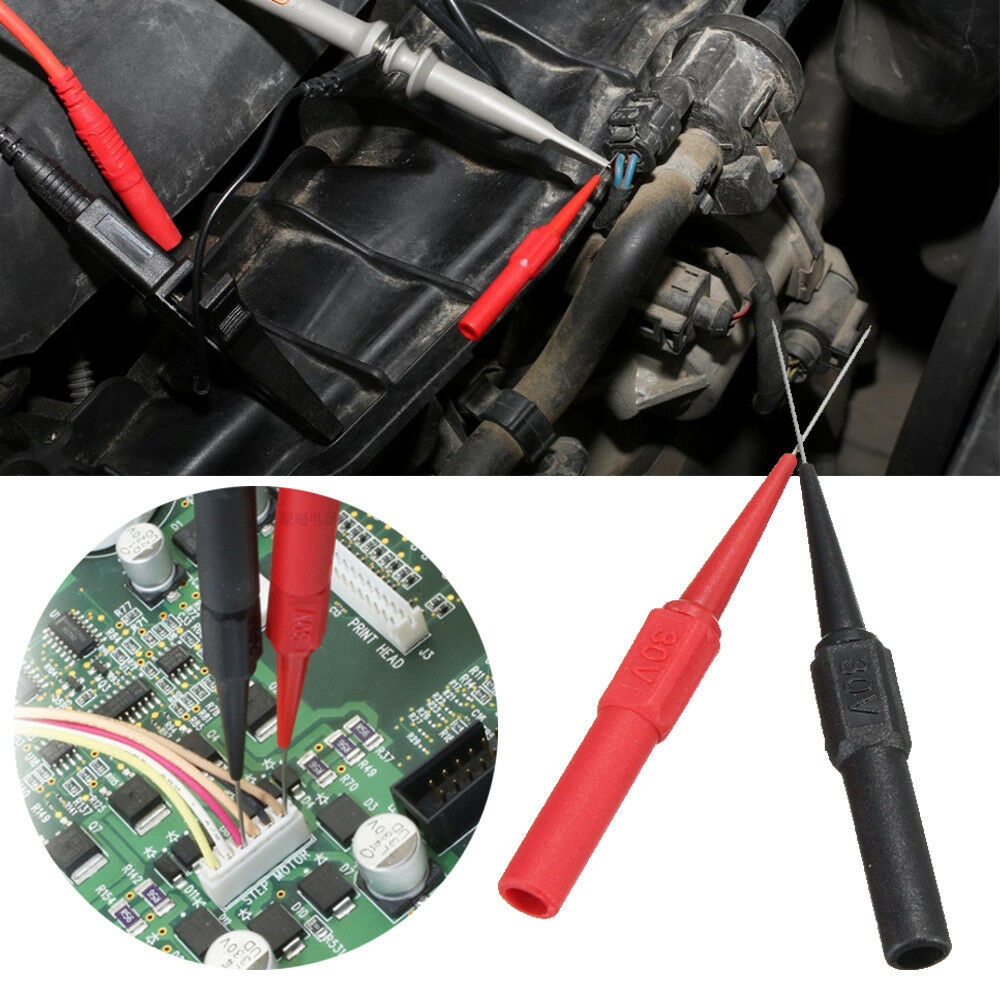 2Pcs/Set Insulation Piercing Needles Non-destructive Test Probes Tools Red+Black