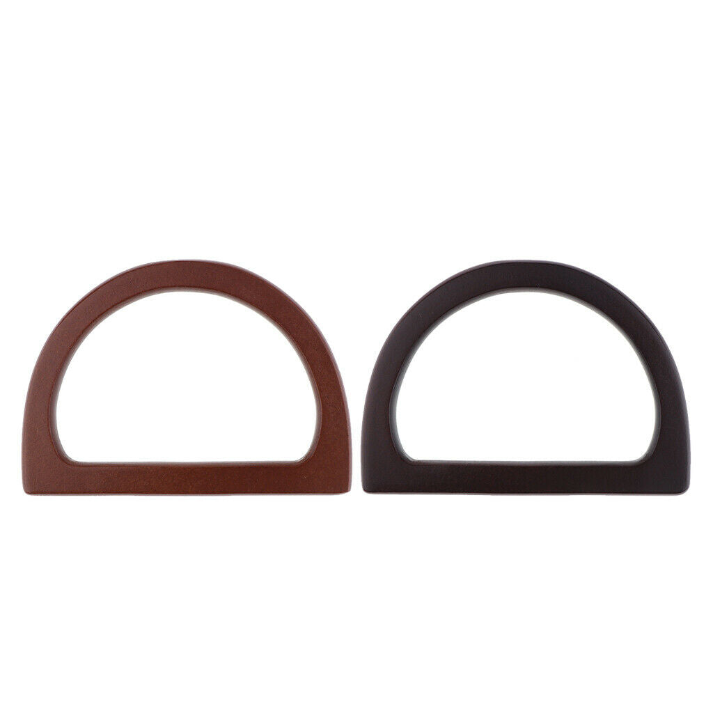 2x Simple Wooden Bag Handle Replacement Purse Crossbody Making Supplies