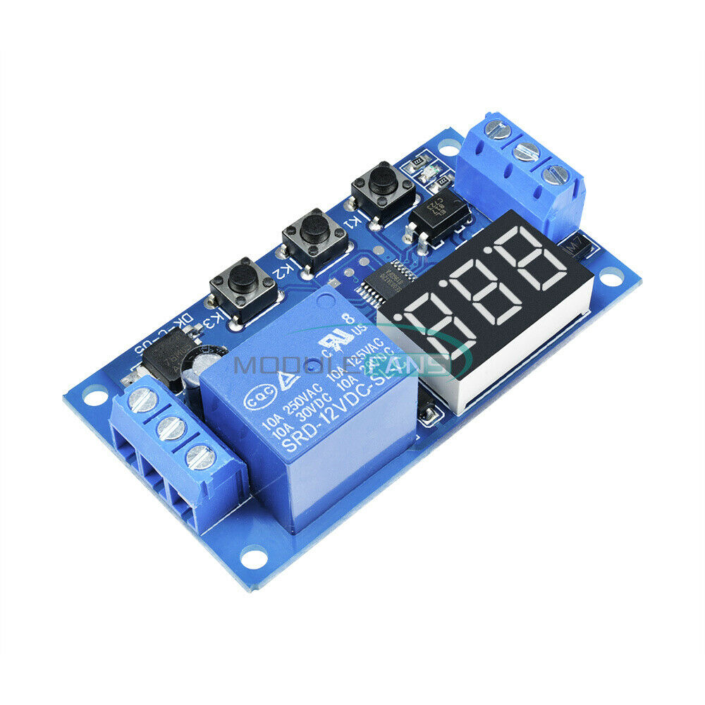 2PCS 12V LED Automation Delay Timer Control Switch 3-digit Relay Module No Case