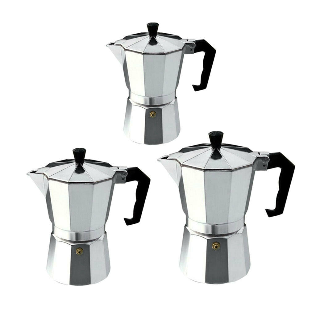 2 Espresso Machine in Classic Italian Style 3 Cups / 6 Cups / 9 Cups Moka Pot
