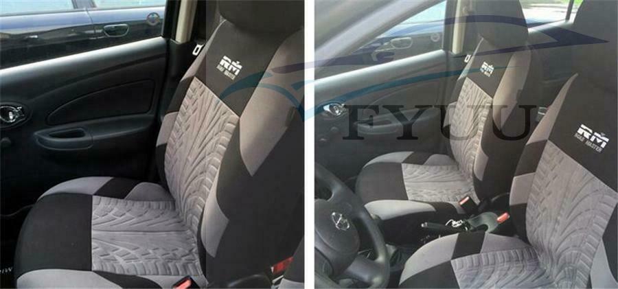 2PCS Embroidery Car Seat Covers Set Universal Most Brand Vehicle Interior