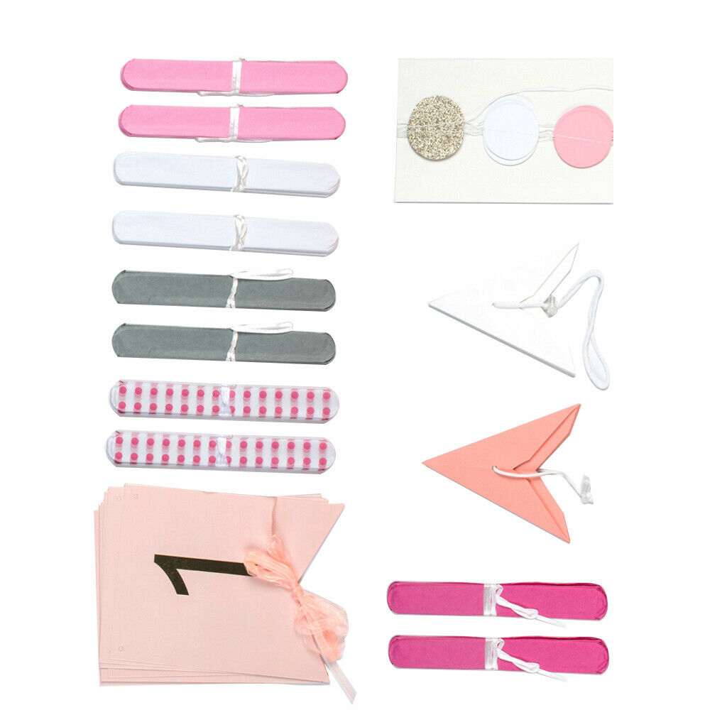 Baby Shower Happy 100day Baby Decoration Set Hanging Party Supplies  Pink
