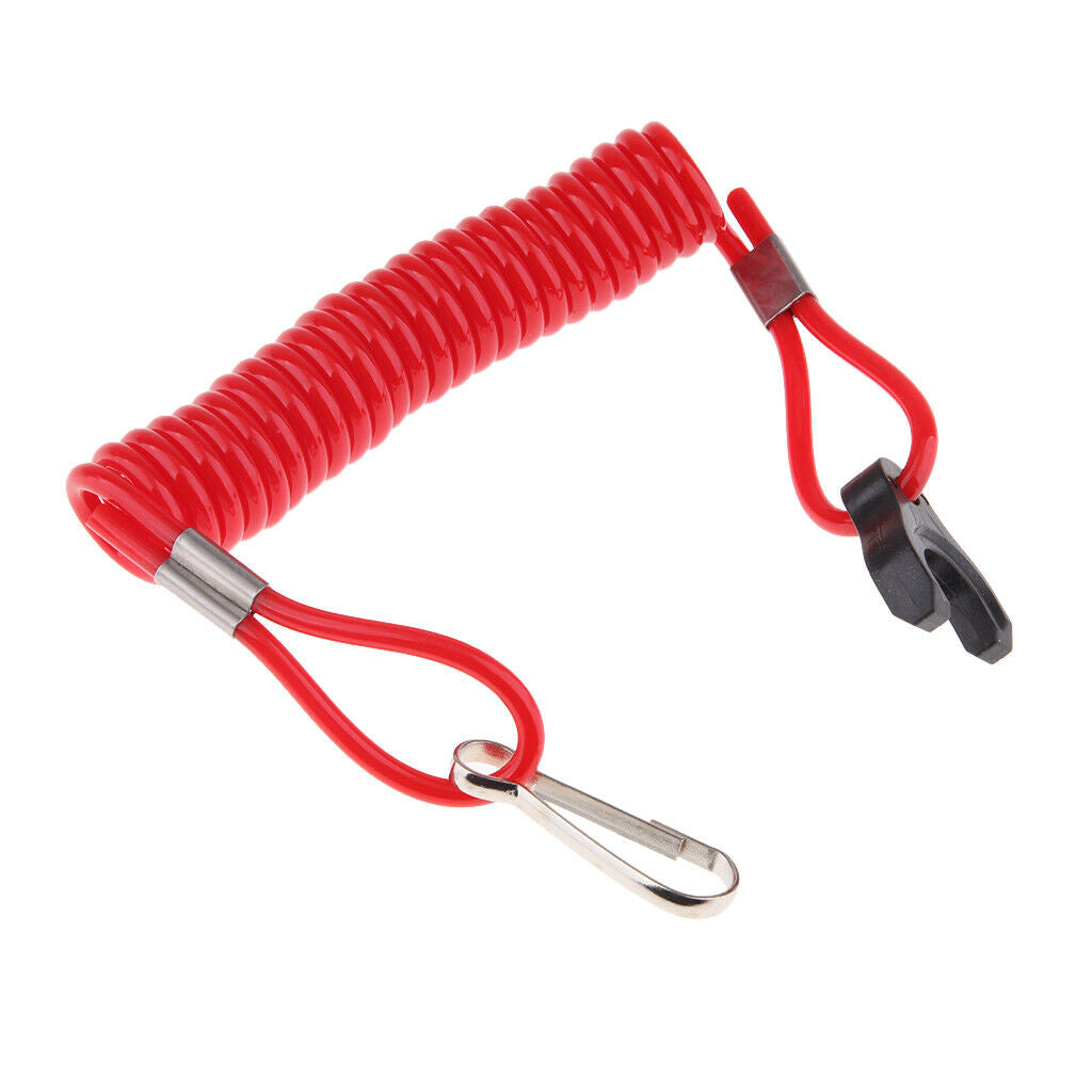 Emergency Kill Stop Switch Cut-Off Key with Stretch Safety Tether Lanyard for