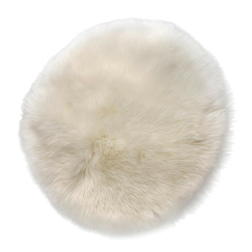 3pcs Artificial Sheepskin Car Seat Pads 12inch Round Pad Fleece Floor Mats
