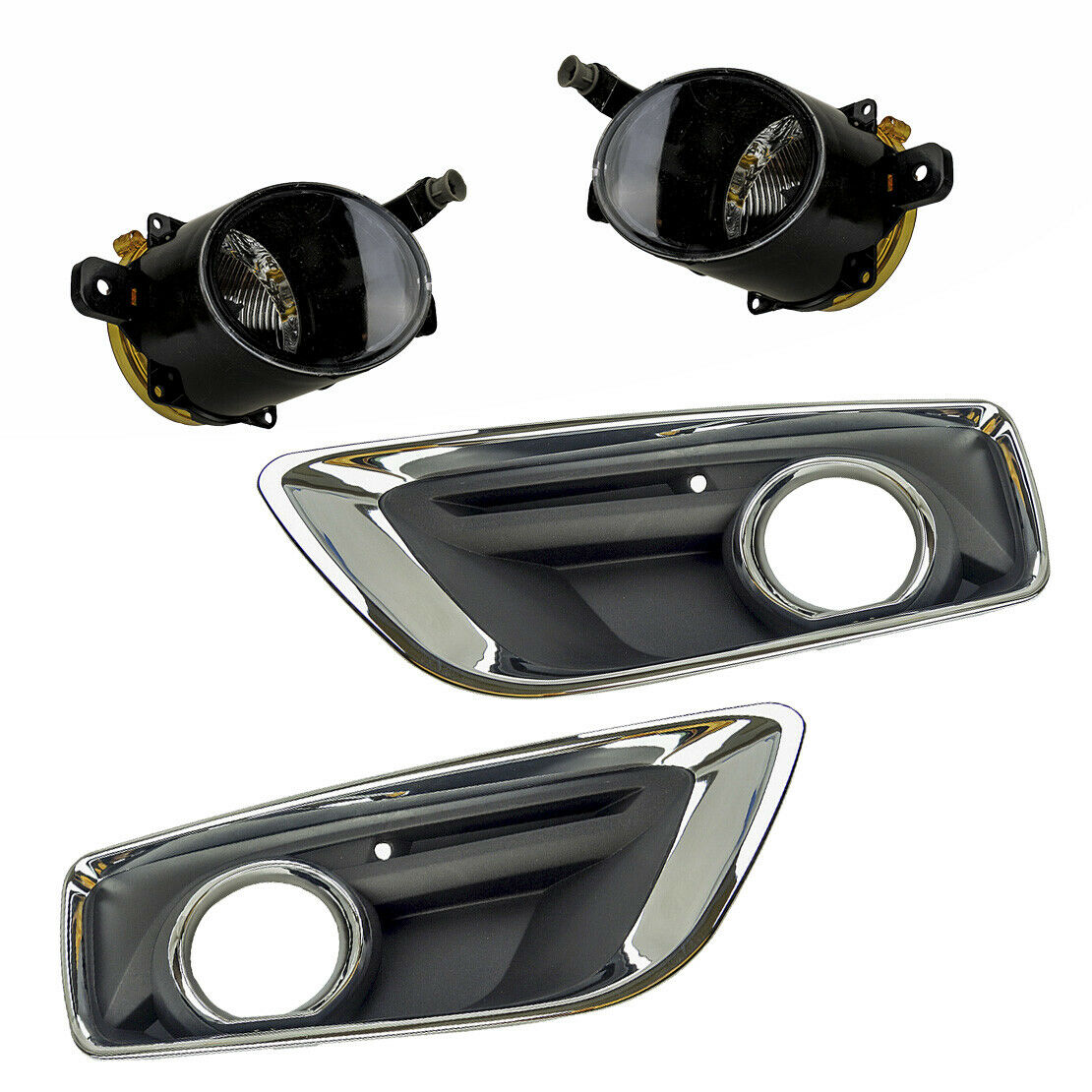 2pcs Front Bumper Fog Light Lamp 2-Bezels fit for Chevrolet Malibu 2013-2015 12V