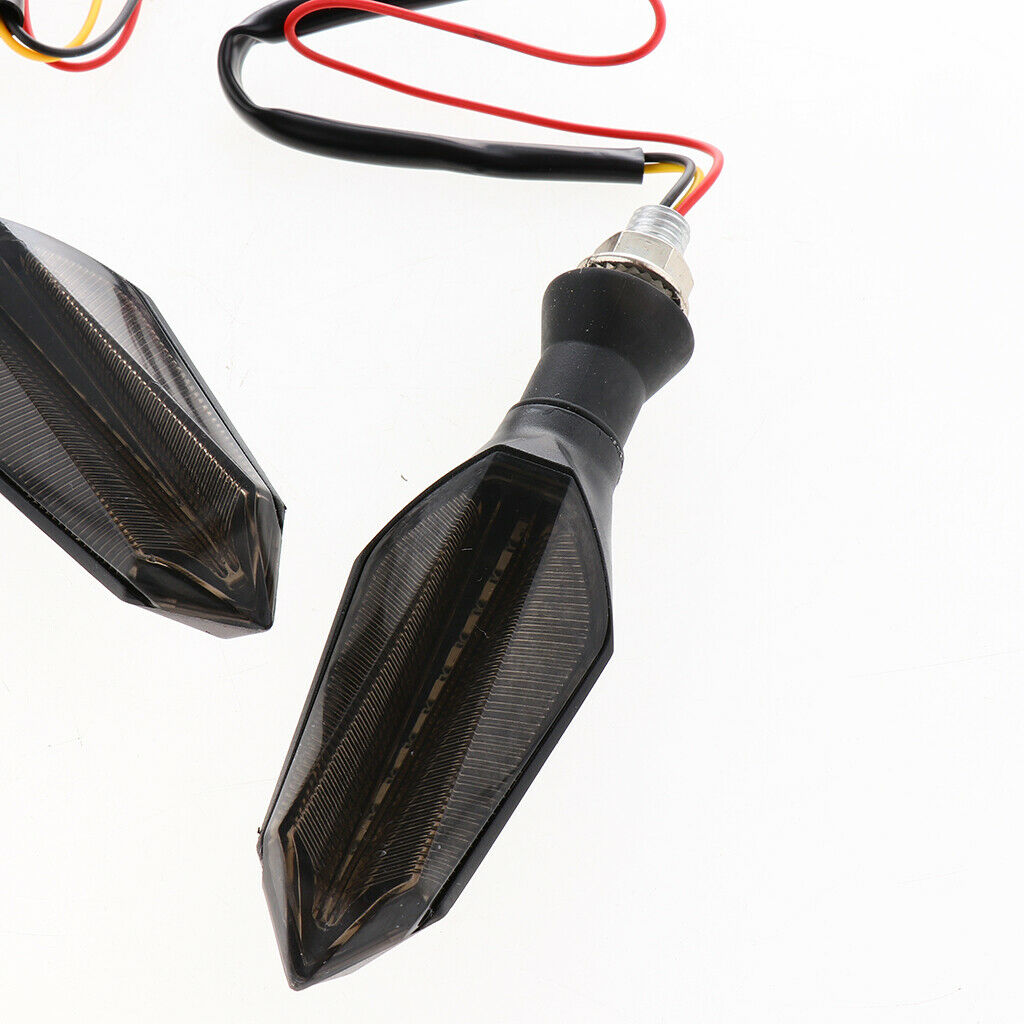 1 Pair Flowing Motorbike LED Turn Signal Lights Turning Indicators Yellow