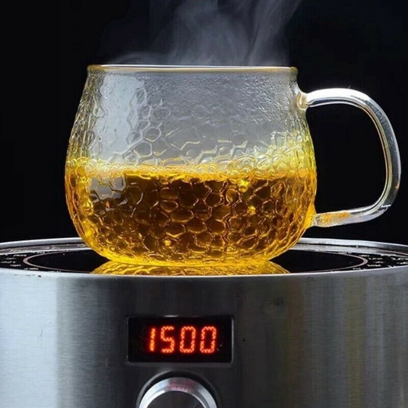 Hand Blown Heat Resistant Glass Tea Cup With Lid And Infuser Borosilicate GlasL2