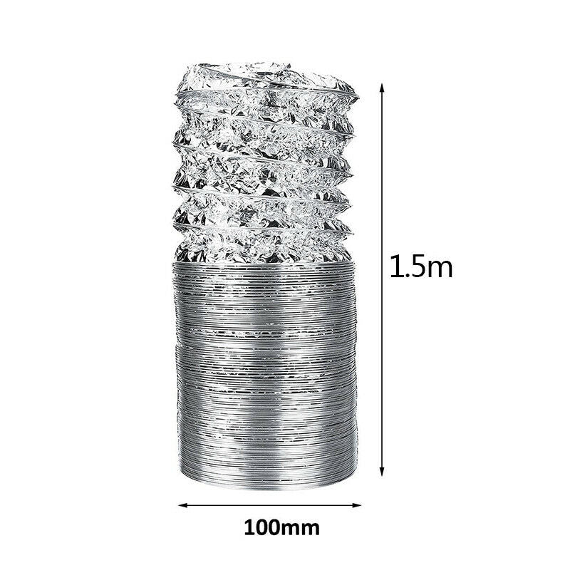 4inch Aluminum Ventilator Pipe Air Ventilation Hose Flexible Exhaust Duct.l8
