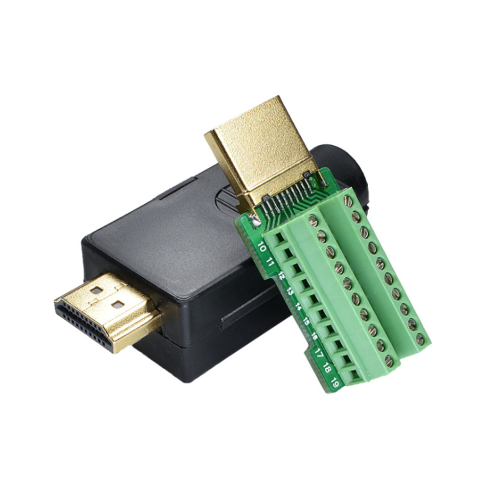 1PCS HDMI 19PIN Male Plug Solderless Breakout Terminals  Connector With Cover