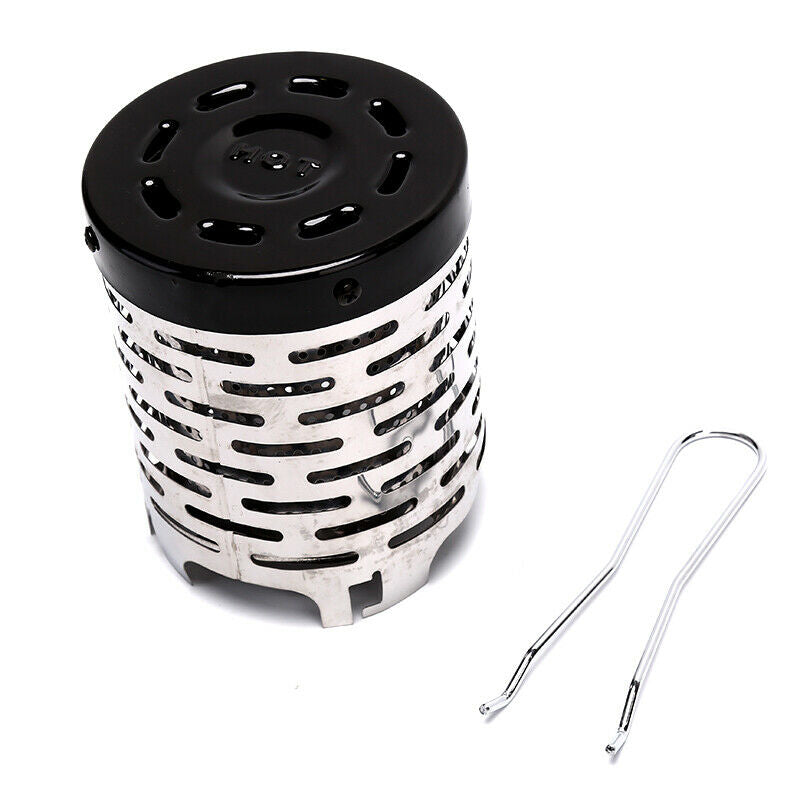 Stainless Steel Portable Mini Camping Warmer Heater Cap Outdoor Gas Stove  Tt