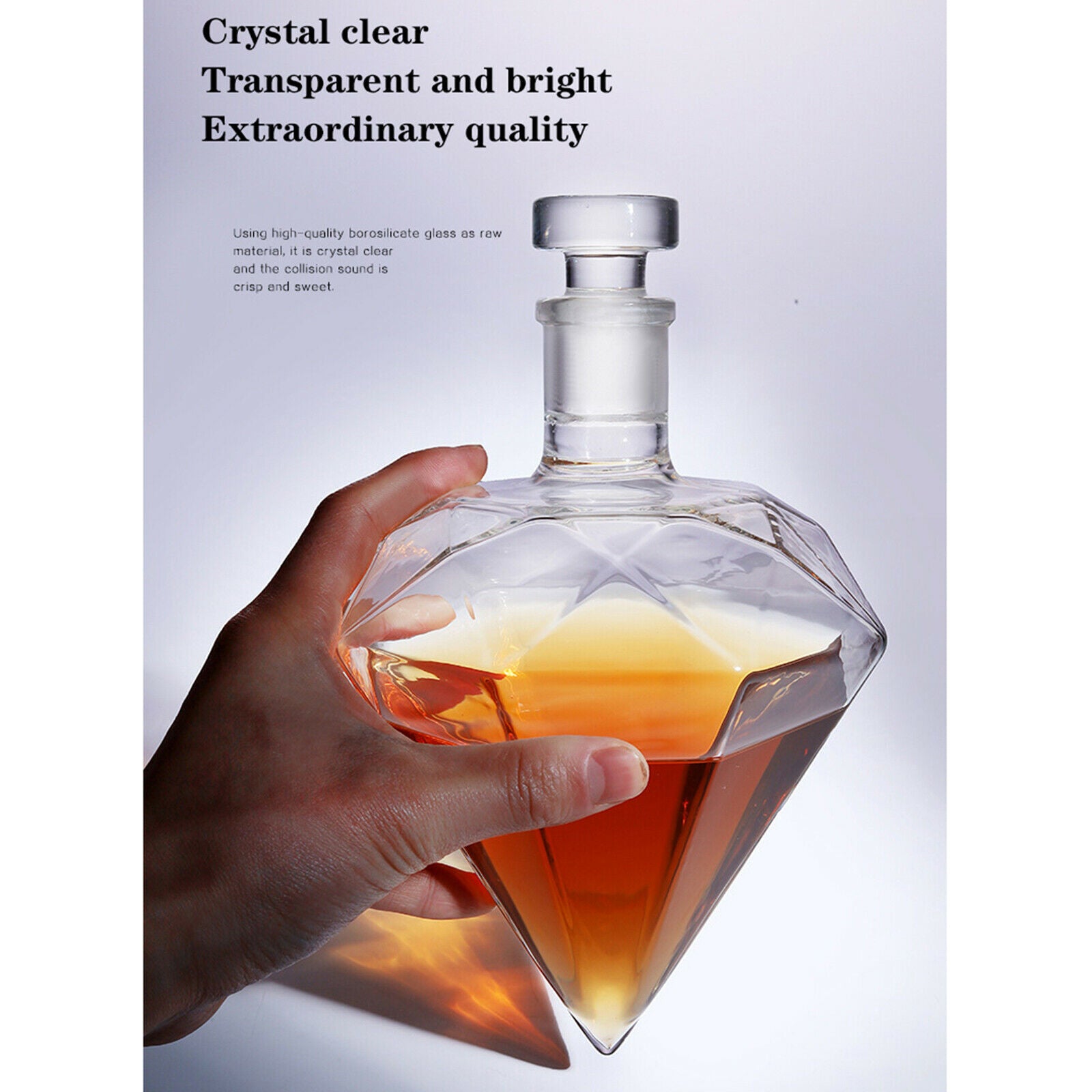 Wine Decanter Hand Blown  Free Crystal Wine Pourer Bottle (750ml) - Red Wine