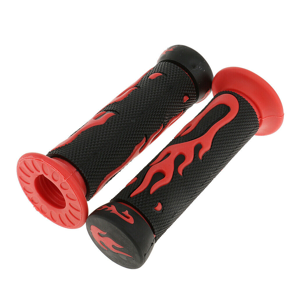 2 Pairs Yellow+Red 7/8'' 22mm Motorcycle Scooter Handlebar Hand Grips