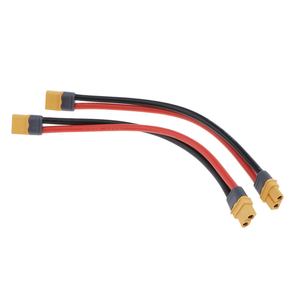 Pack of 2 RC Battery 10AWG XT60 Plug Male Female Extension Cable Wire 7.87''