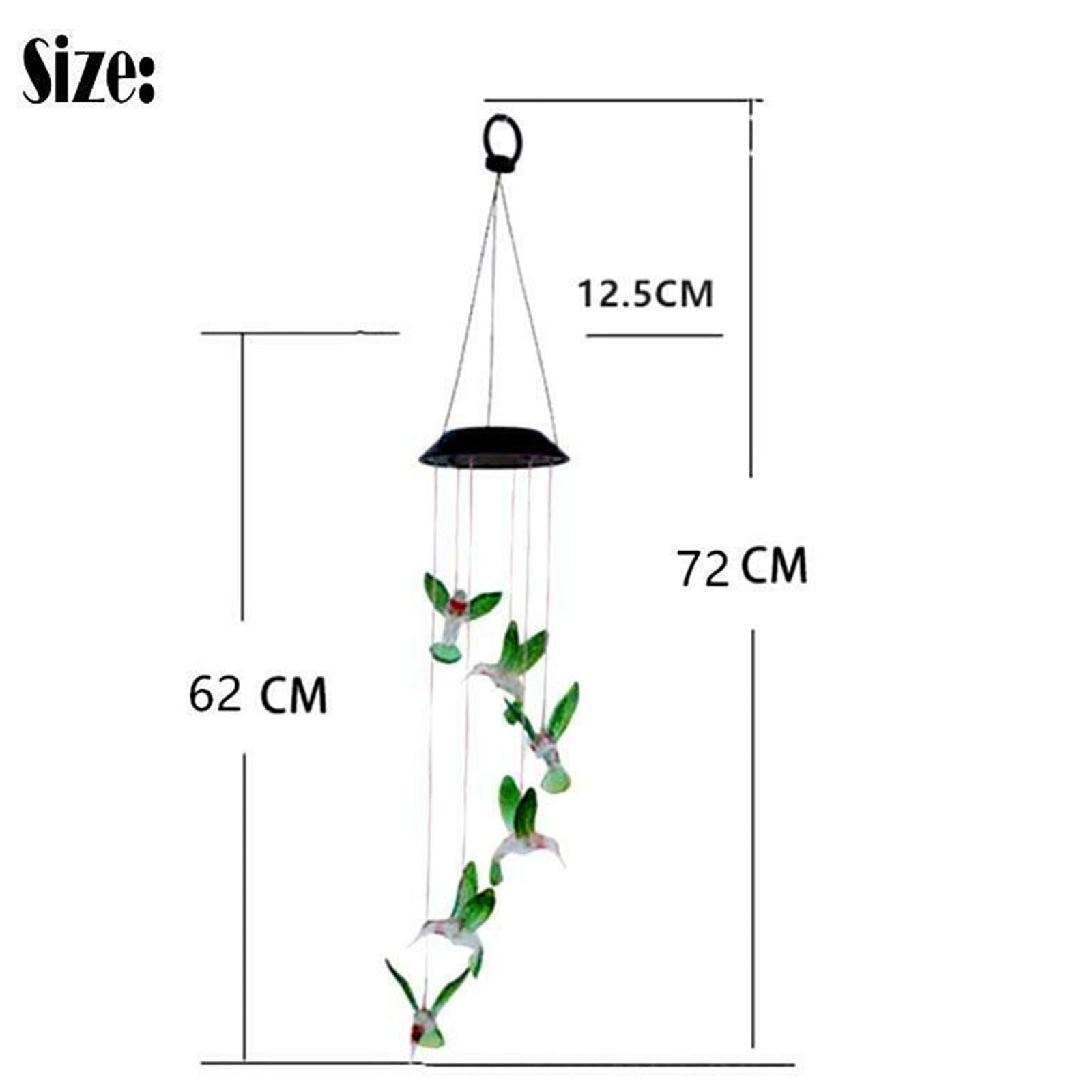 Solar Powered Garden Light Wind Chimes Outdoor Colour Changing Hanging Decor LED