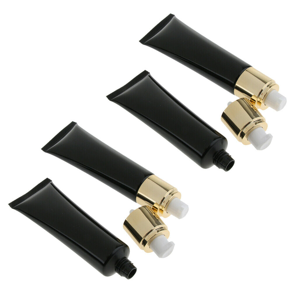 4 Pieces Plastic Squeeze Bottle Empty Makeup Liquid Foundation Pump Tube