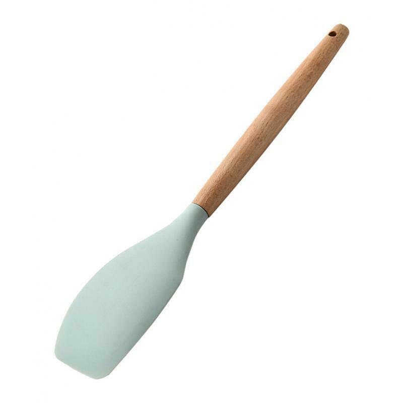 2x Non Stick Spatula Spoon / Wooden Handle Durable Food Tong Set for Baking