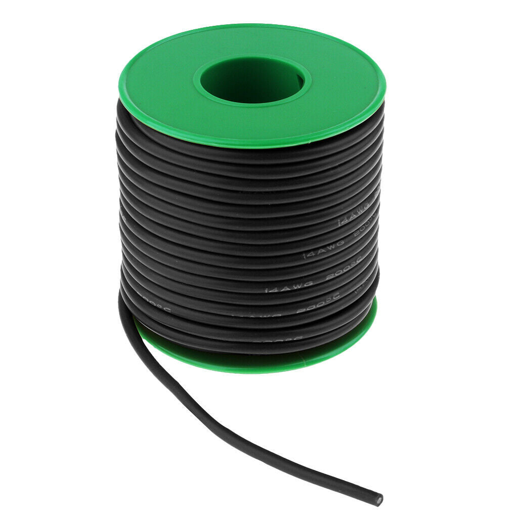 14 Gauge Silicone Wire Ultra Flexible 33 Feet high temp Silicone Wire Black