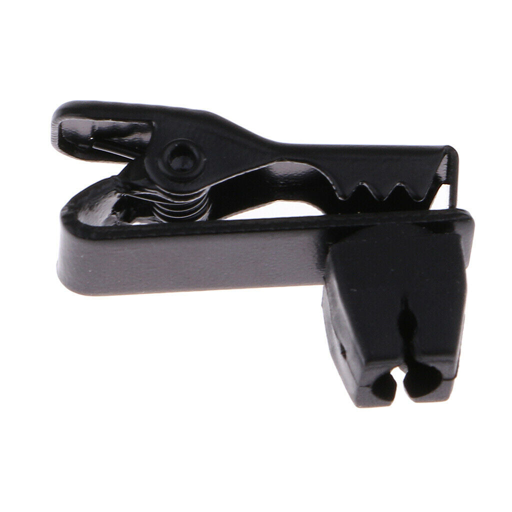 Metal Replacement Microphone Lapel Tie Clip for Lavalier Mic 5mm Black