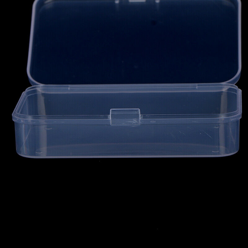 2pcs Clear Plastic Transparent With Lid Storage Boxes Collection Container h FT
