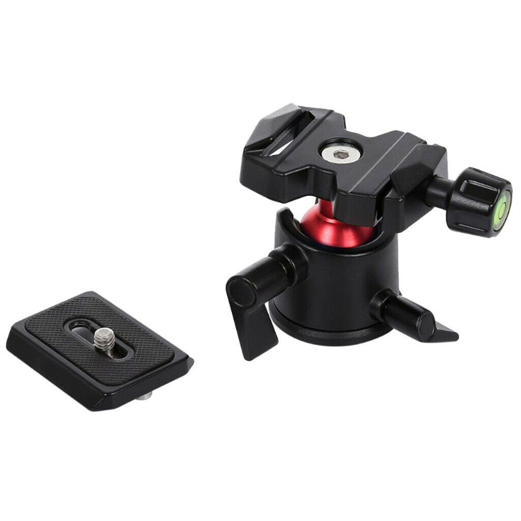 360 Degree Rotation Panoramic Metal Ball Head with QR Plate for DSLR Black