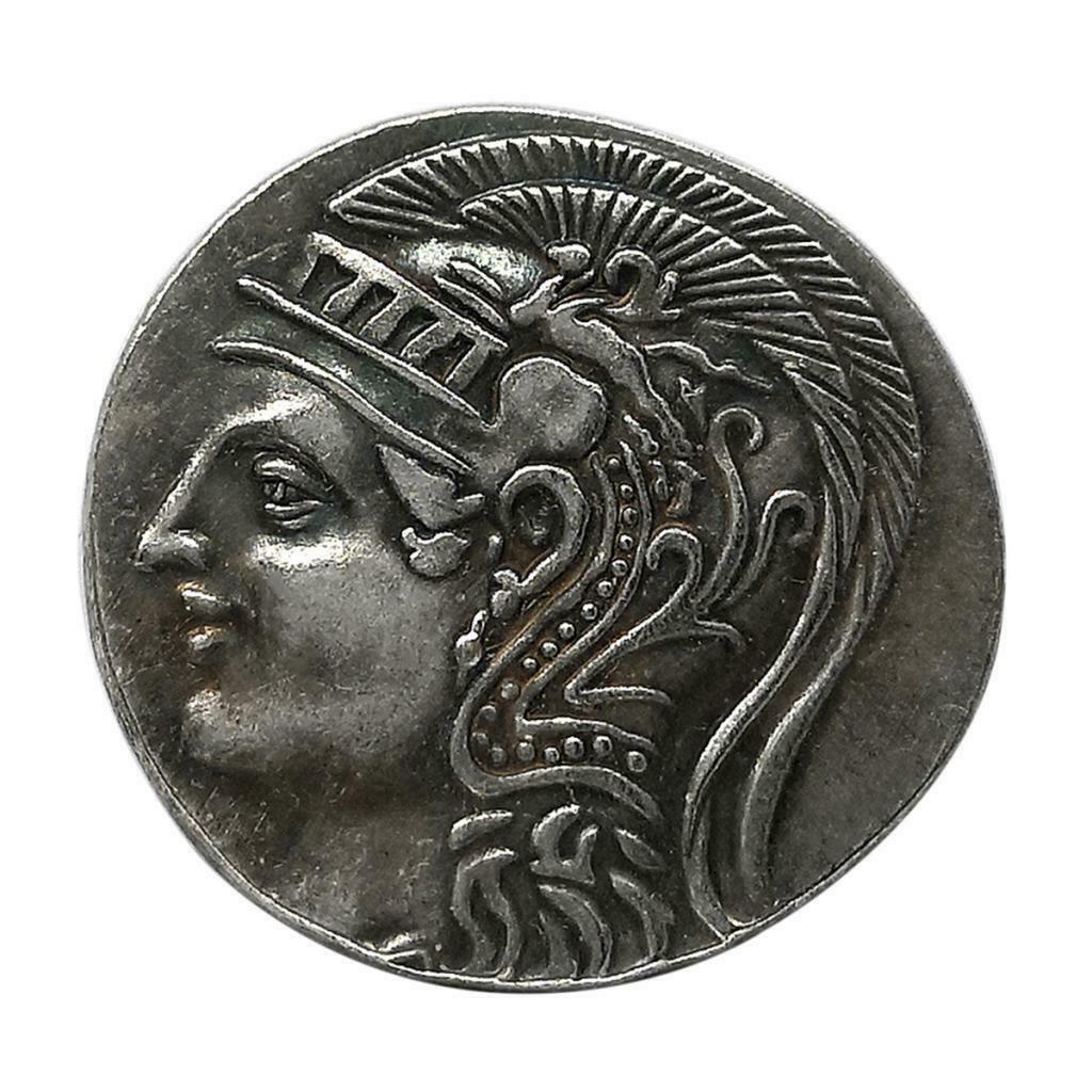 2 Pieces Commemorative Coin Engraved Owl And Greek Goddess Symbol of Wisdom