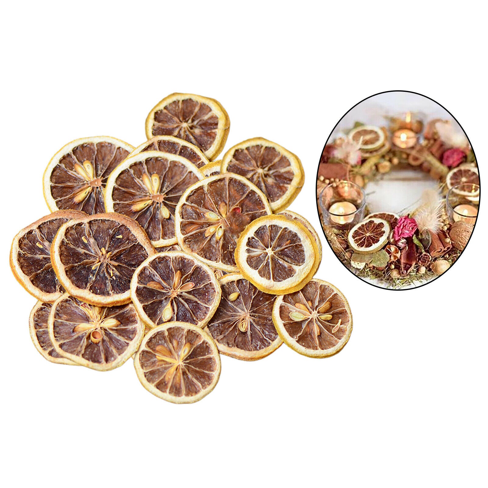 30x Natural Dried Lemon Slice Herbarium DIY Phone Case Soap Art Crafts Tool