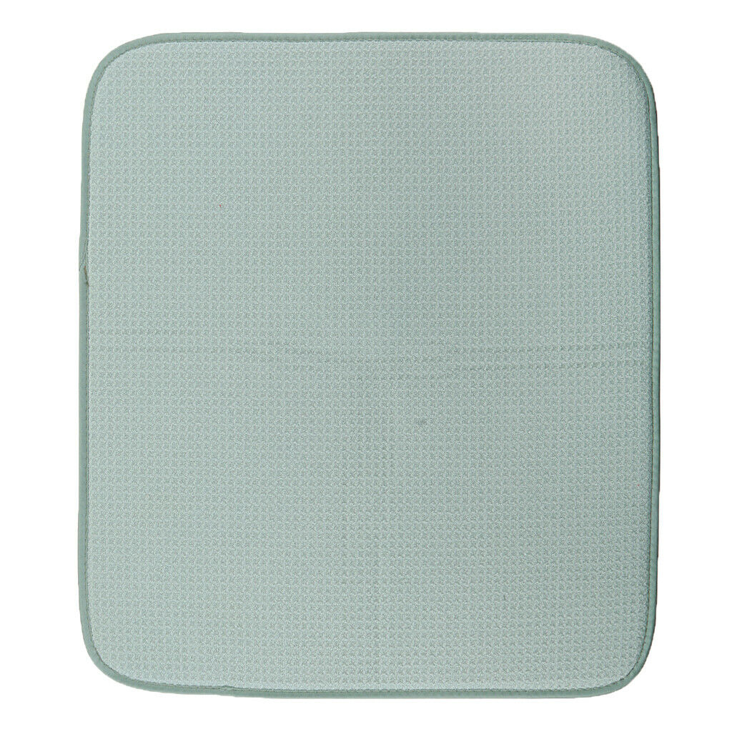 2Pcs/Set Microfibre Drying Mat Sink Drying Pads For Absorbent 16x18'' Green
