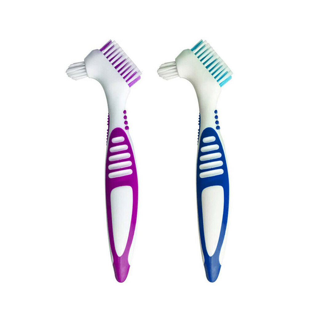 8Pcs Denture Brushes Set Bristles Y-Shape Dental Stains Remover Toothbrush