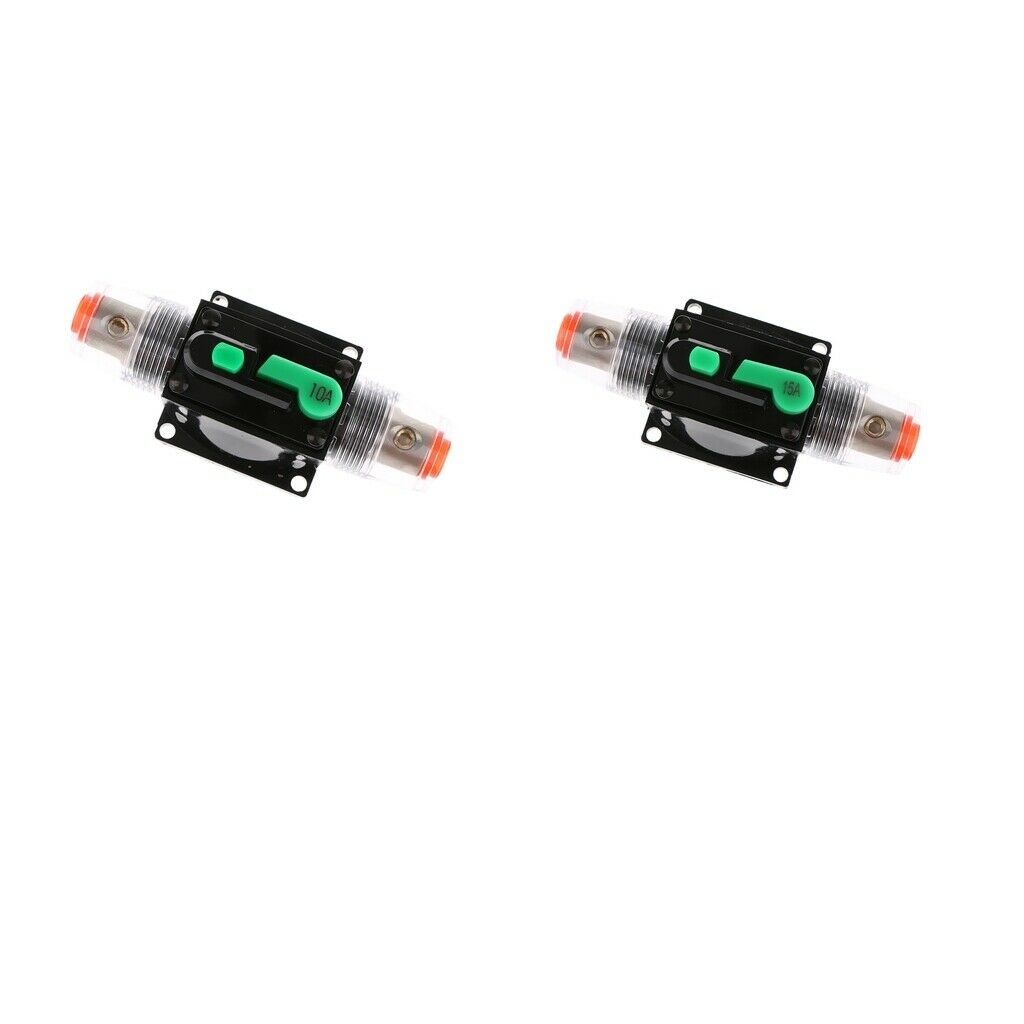 2 Pieces Auto Marine Boat Bike Stereo Audio Circuit Breaker for 12V / 24V / 32V